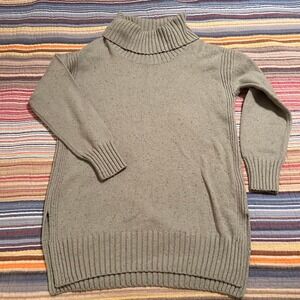 eight eight eight Women's Green Speckled Knit Turtleneck Sweater Tunic Small